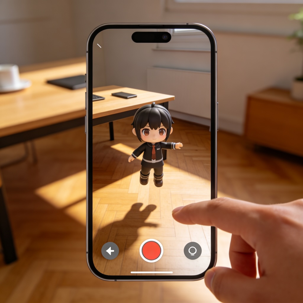潮·幻匣将 3D 手办放入现实空间的 AR 界面